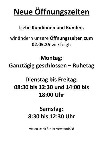 offnungszeitenanderung